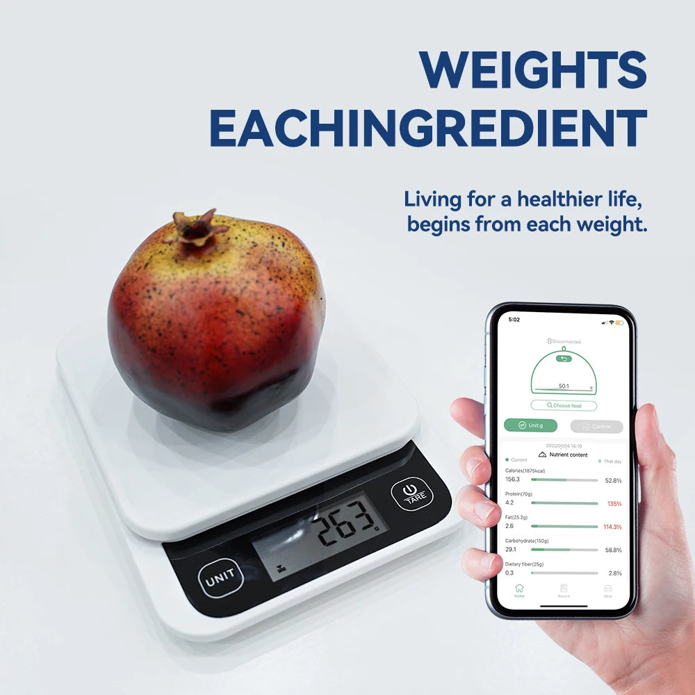 Smart Kitchen Scale - High Accuracy Calculating Calories and Nutrition