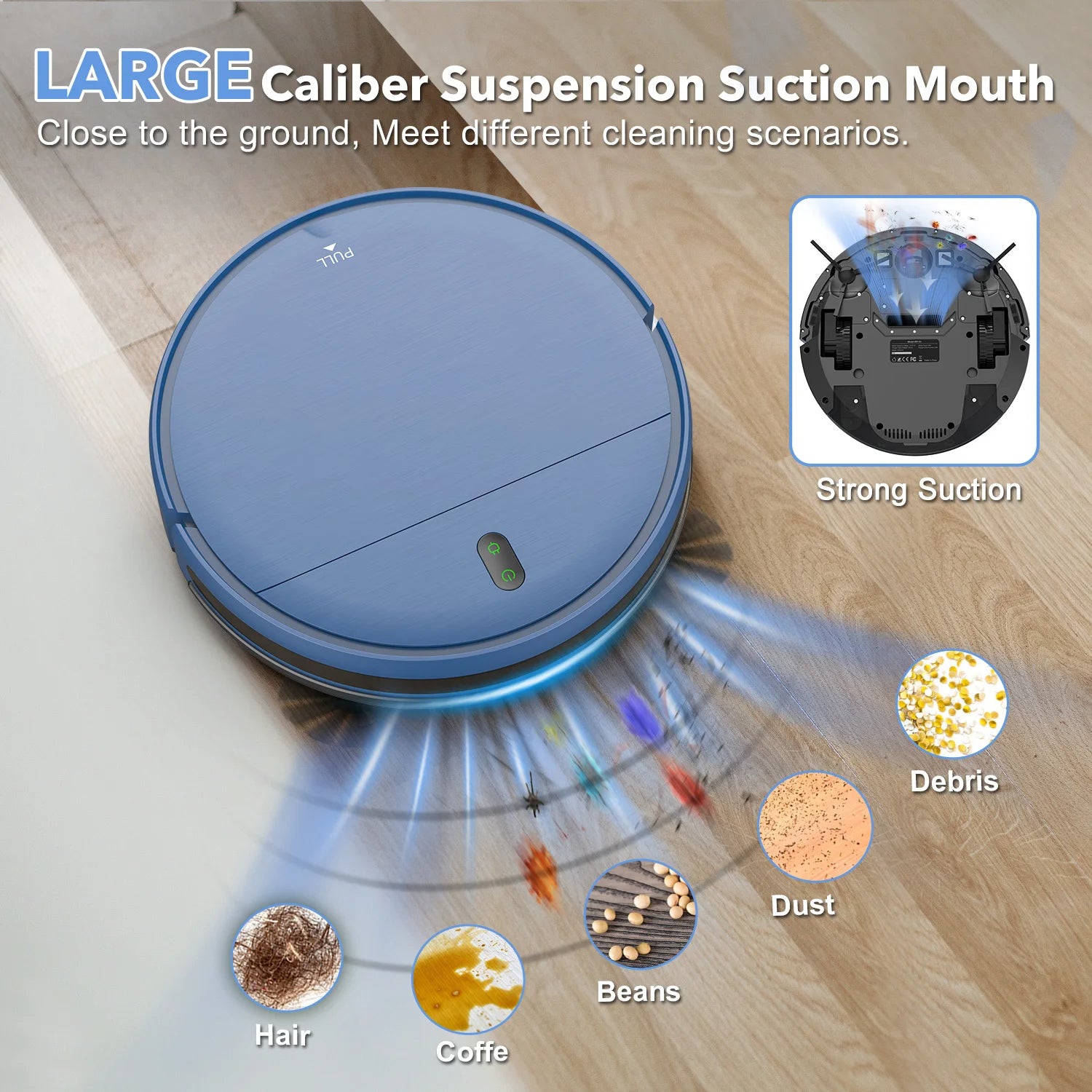 Smart robot vacuum cleaner with 4500 suction power