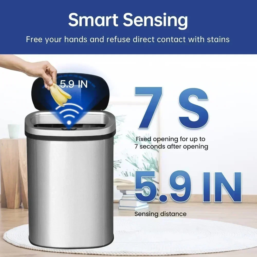 Smart Waste Bin with Lid - 50L Capacity for Home and Office