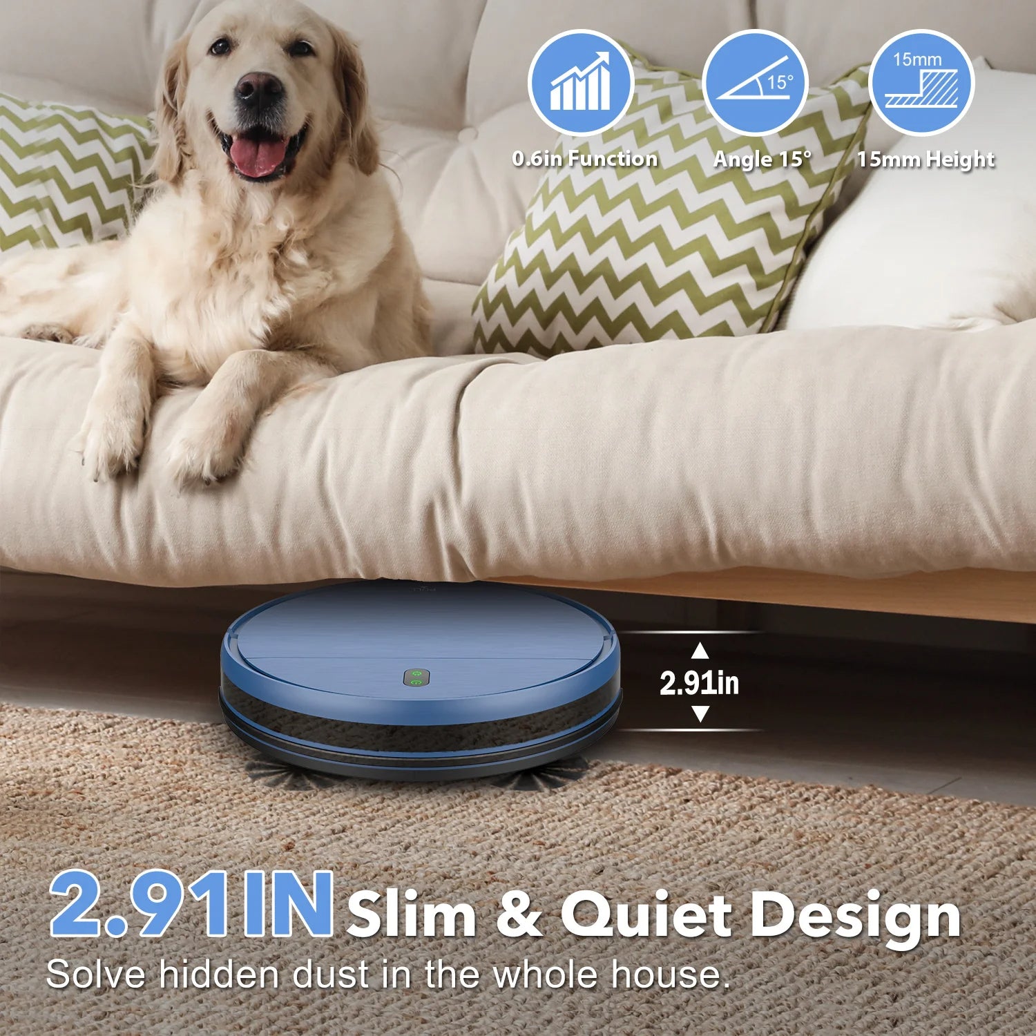 Smart robot vacuum cleaner with 4500 suction power