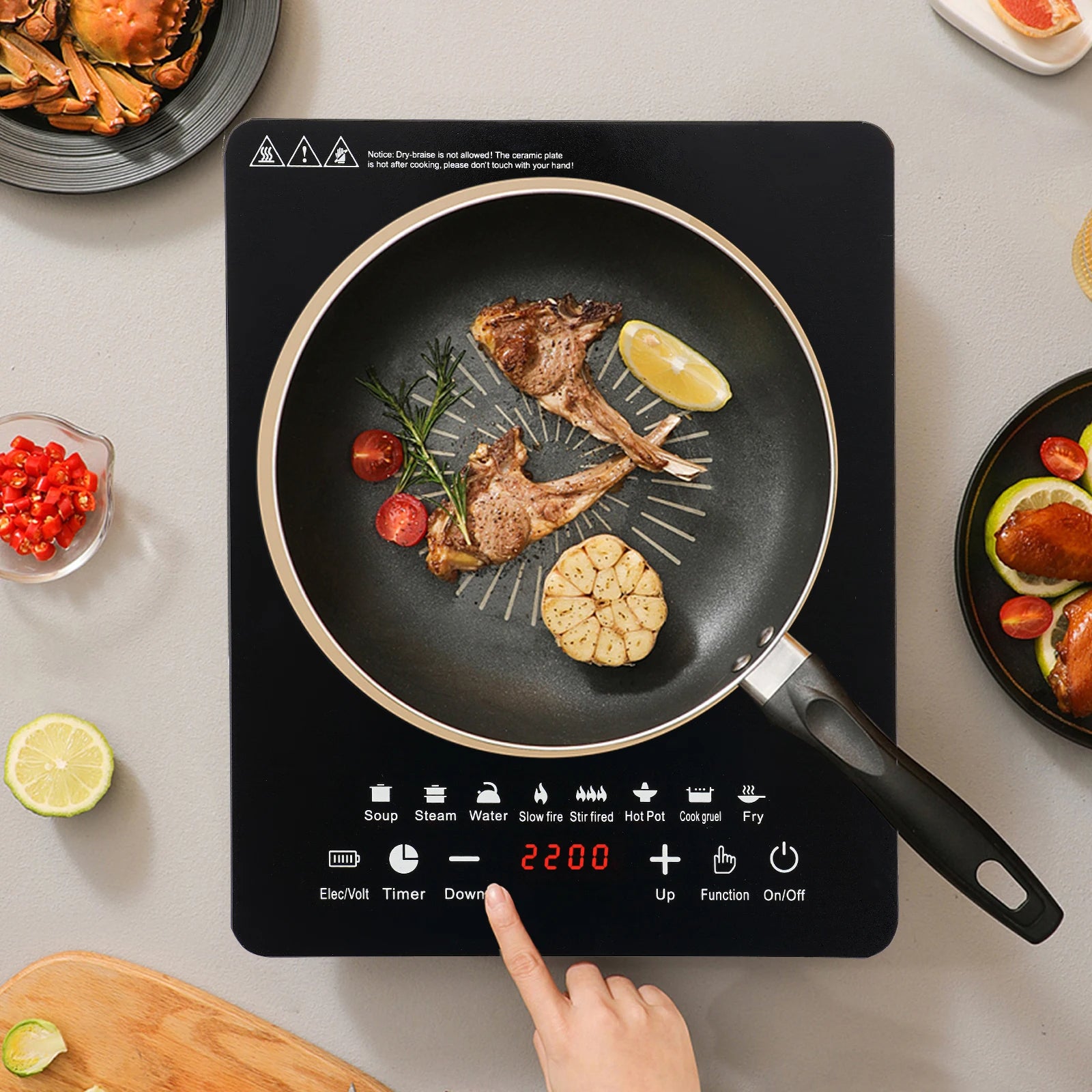 2200W Portable Electric Induction Cooker